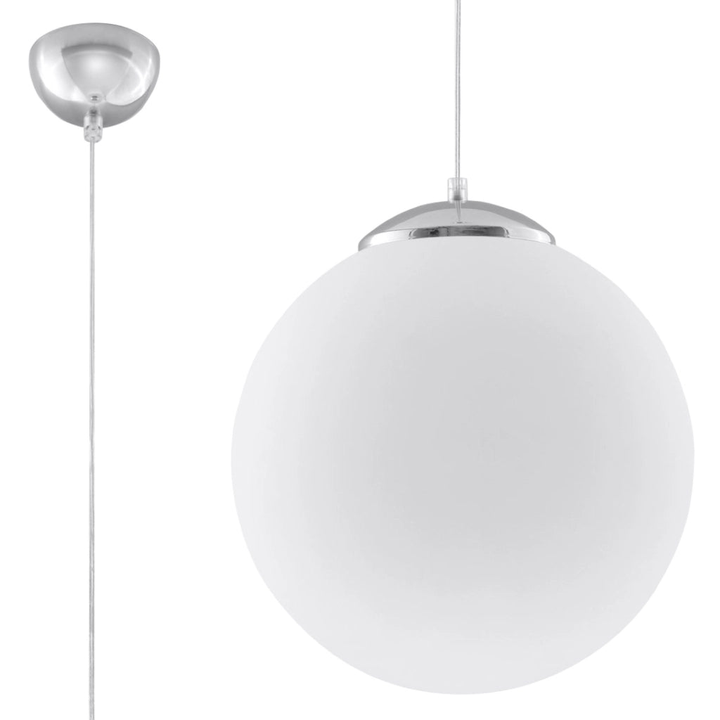 Lampada da terra UGO French Sky 40x40x130cm Acciaio cromato bianco Vetro