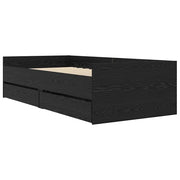 Letto singolo | Letto per adulti | Struttura del letto Rovere Nero 100 x 200 cm Pino massello