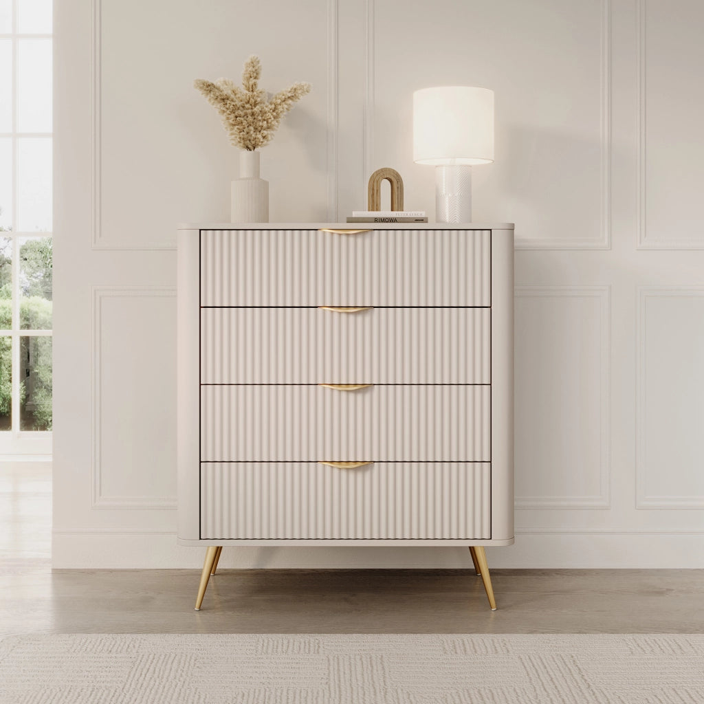 Madia Haliso, Credenza 4 Cassetti, 88x38x101h cm Beige