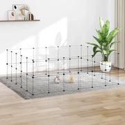 Gabbia per Animali 44 Pannelli con Porta Nera 35x35 cm Acciaio 3114040