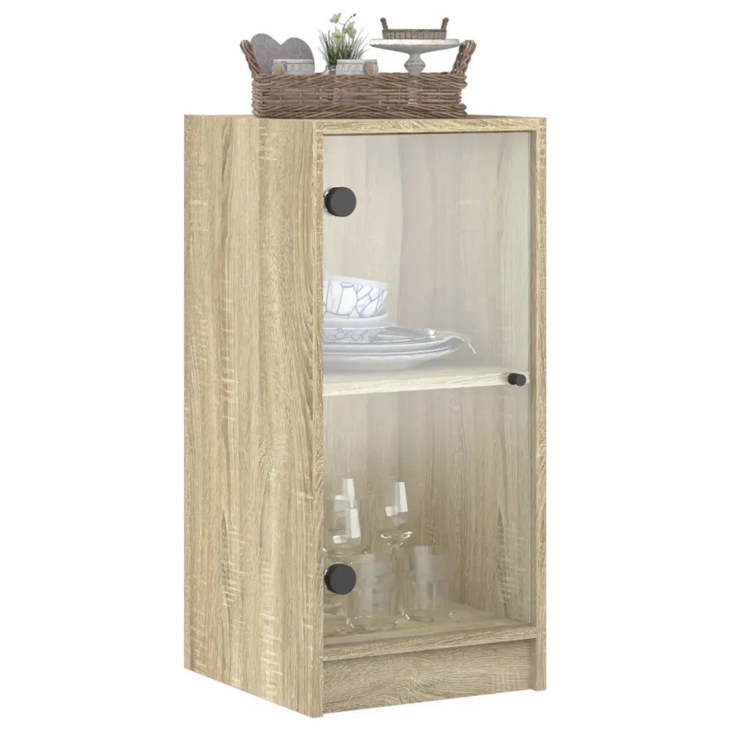 Mobile con Ante in Vetro Rovere Sonoma 35x37x75,5 cm 836401