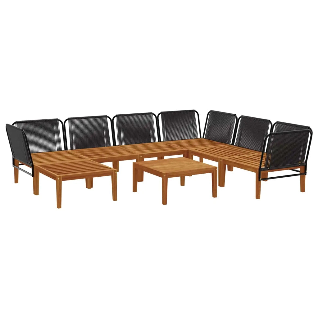 8 pcs Legno massiccio di acacia e corda Naturale 3407721