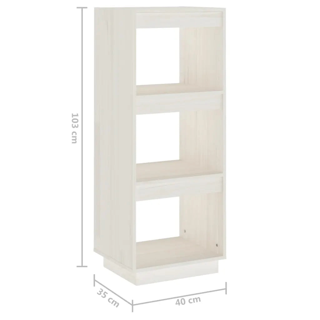 Libreria/Divisorio Bianco 40x35x103cm in Legno Massello di Pino 810845