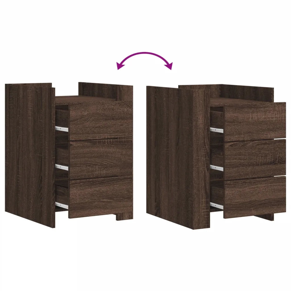 Comodino Rovere Marrone 45x50x65 cm in Legno Multistrato 848310