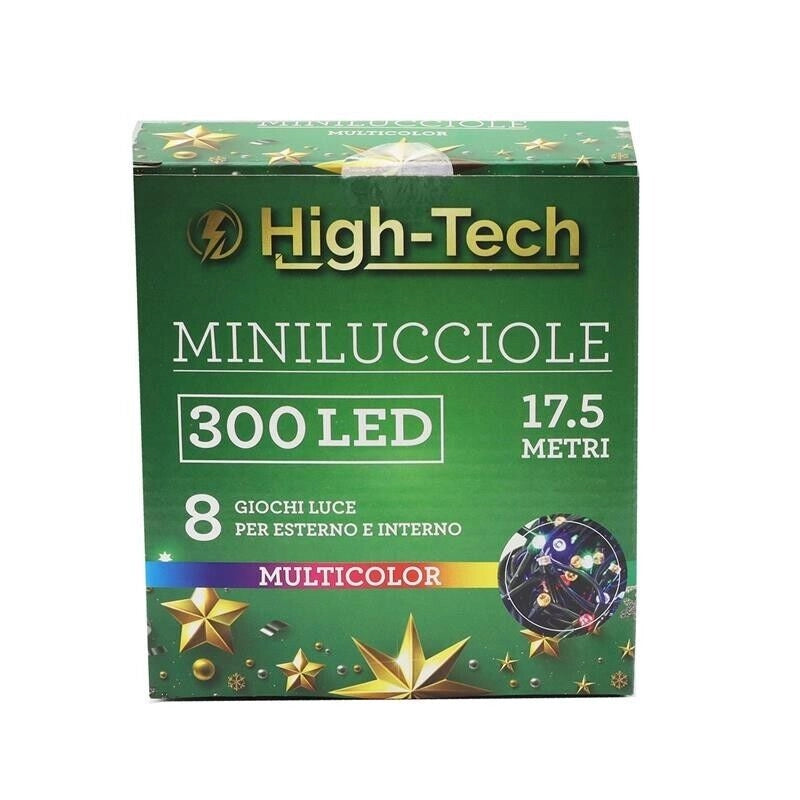 HIGH-TECH LUCI DI NATALE 300 LED MULTICOLOR DA INTERNO E ESTERNO 17,5 METRI