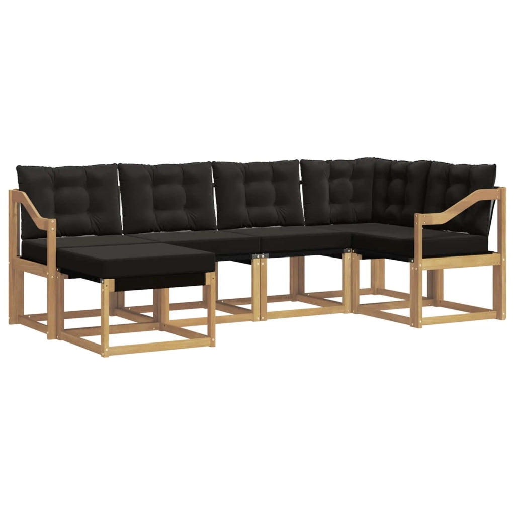 Set di divani da esterno 6 pz Bianco e Nero 3389654