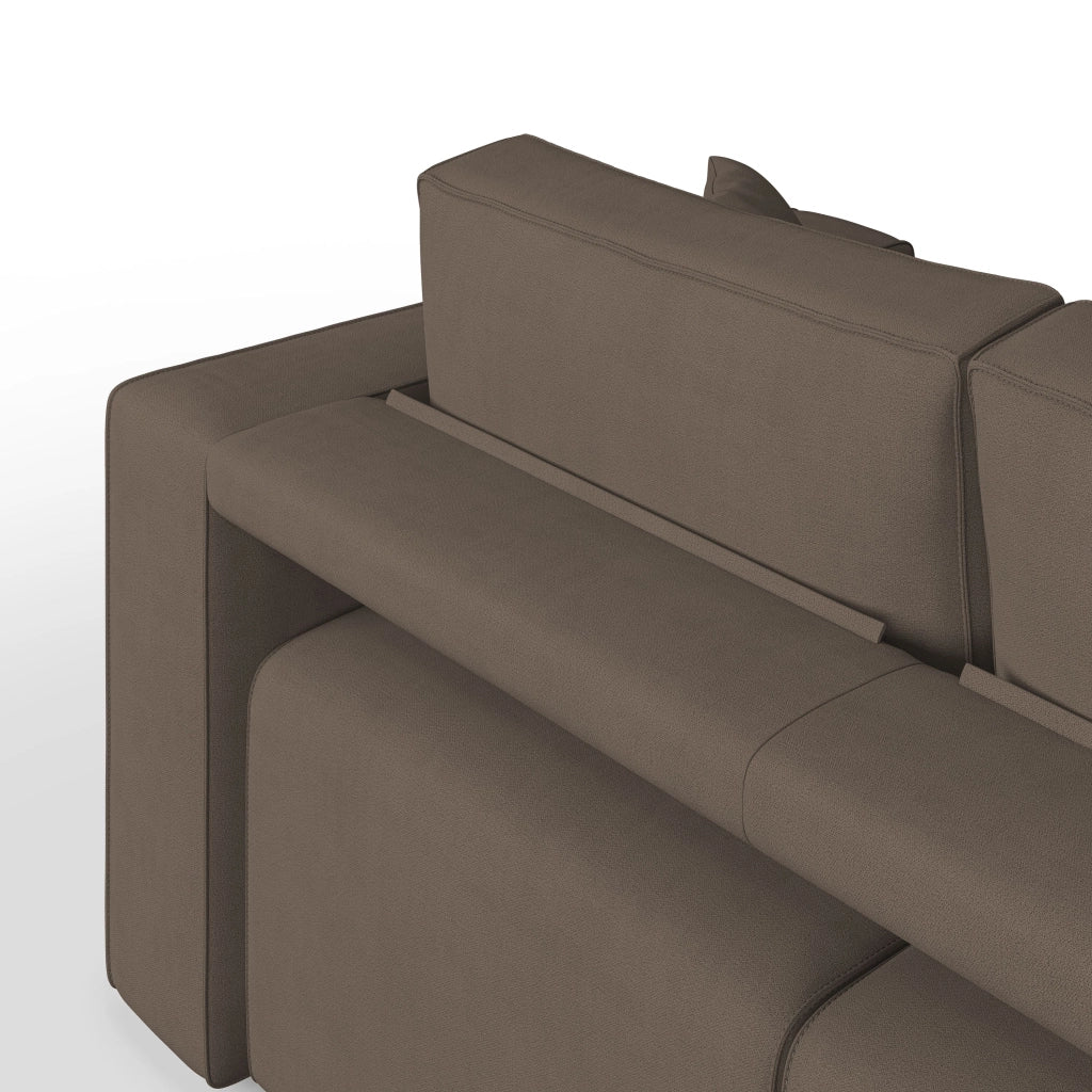 Morfeo Divano 3 sedute tessuto impermeabile 245 cm marrone