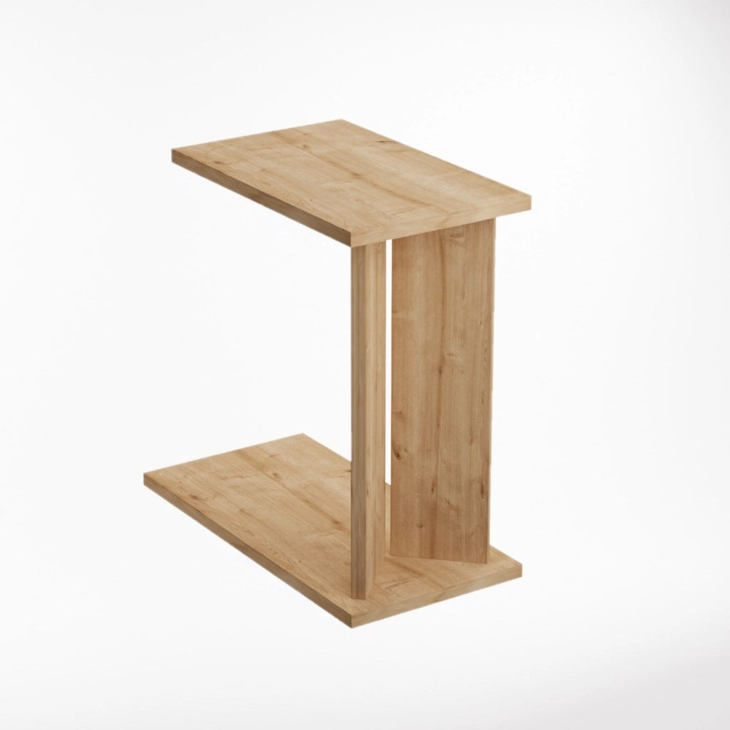 Tavolino in legno "Lun" - 25 x 50 x 48 cm - Beige