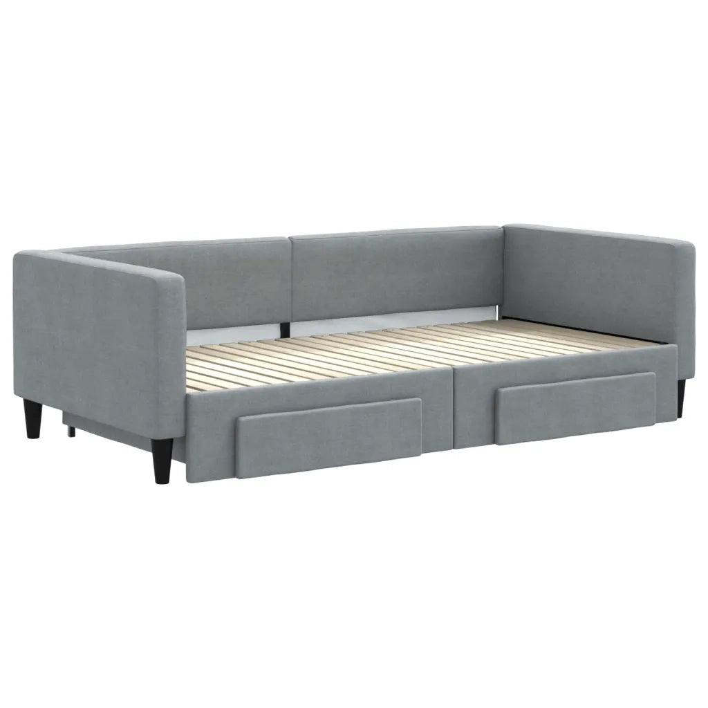 Divano letto | Sof¨¤ letto | Letto singolo Estraibile Cassetti Grigio Chiaro 100x200 Tessuto