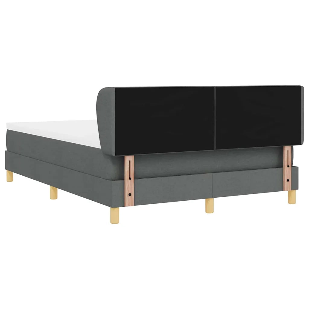Letto a molle con materasso Grigio scuro 140 x 200 cm Tessuto 3340277