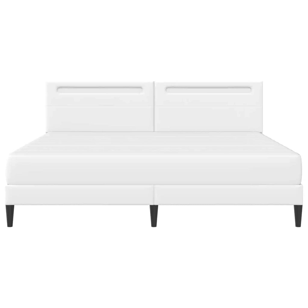Struttura del letto con testiera Bianco 200 x 200 cm Similpelle 3415011