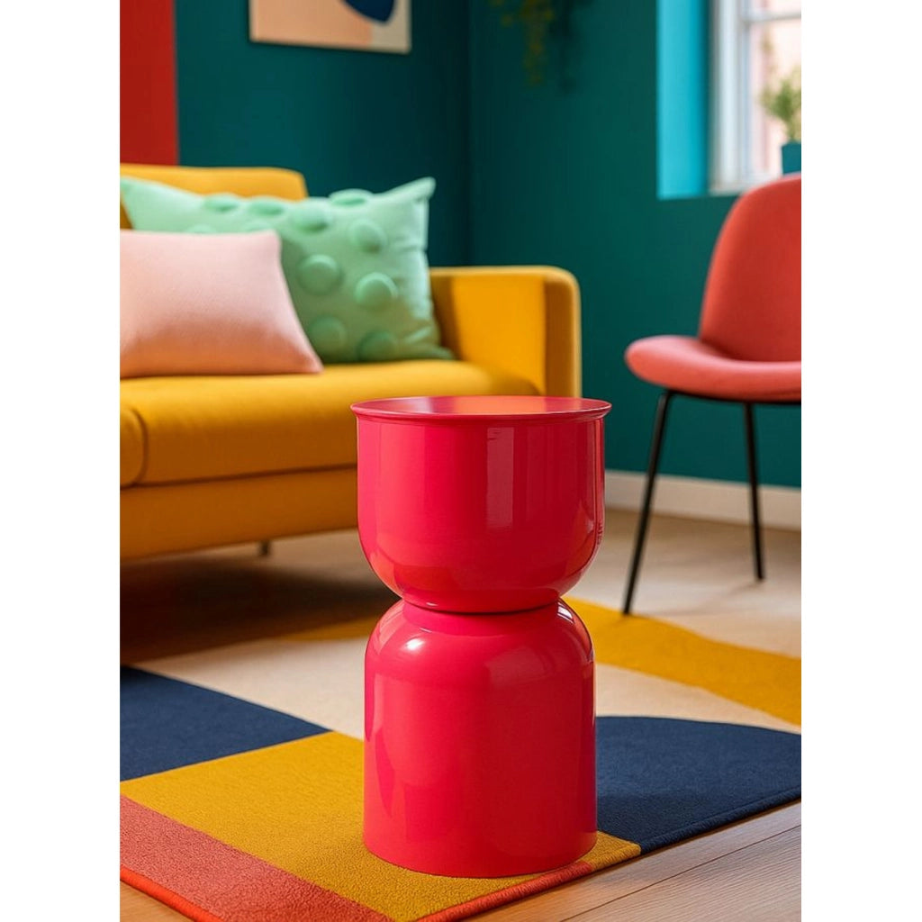 Tavolino VKH1080, Rosa, Metallo, 31x31x46 cm