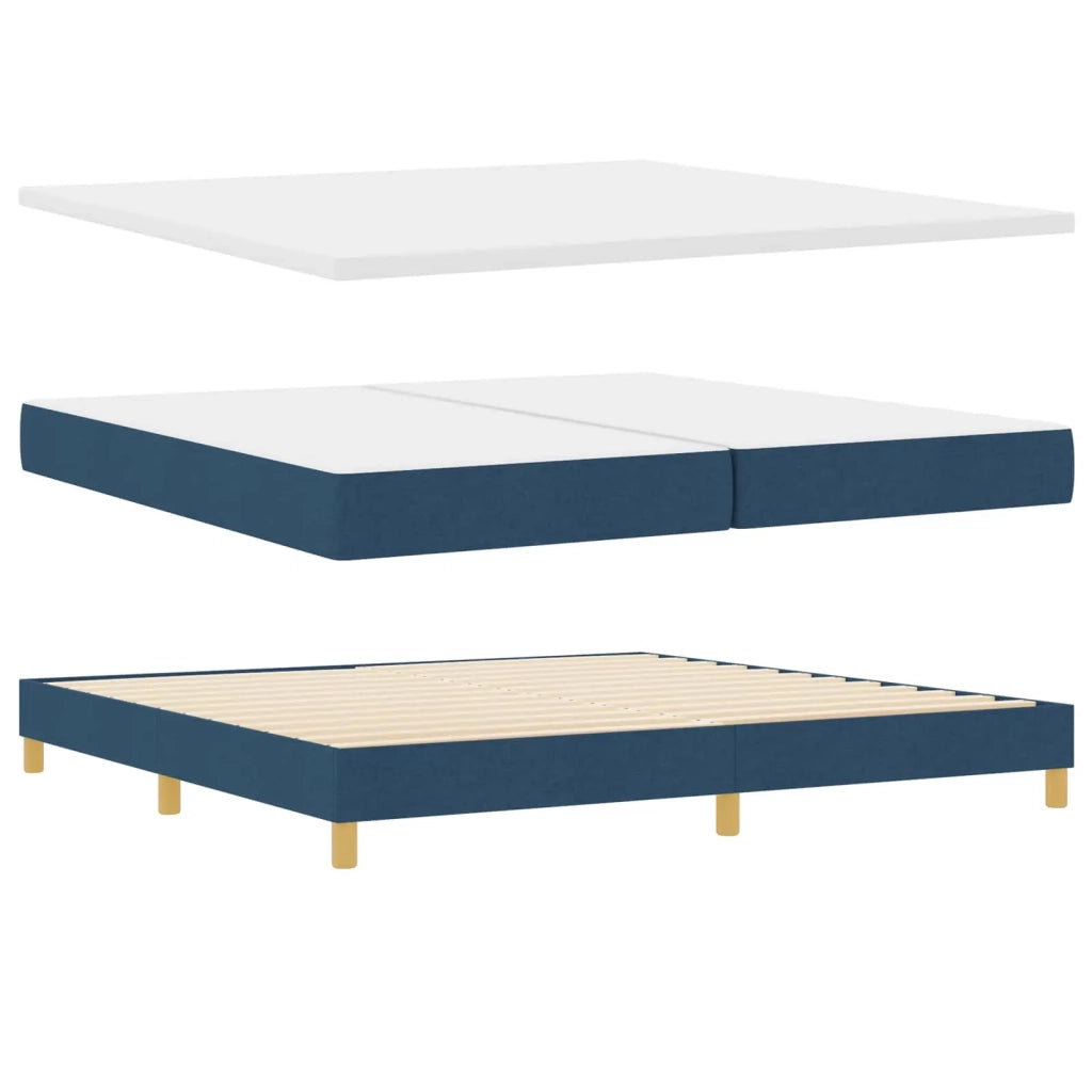 Letto a molle con cuscino con testiera Blu 200 x 200 cm Tessuto 3339027