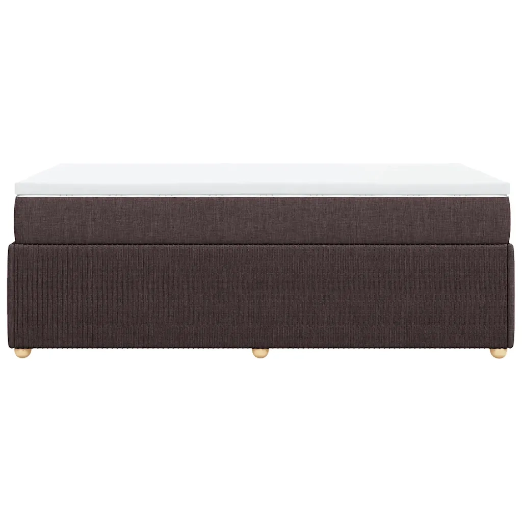 Giroletto a Molle con Materasso Marrone Scuro 80x200 cm Tessuto