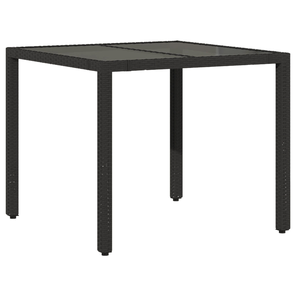 Set da Pranzo da Giardino  3 Pezzi Nero Polyrattan
