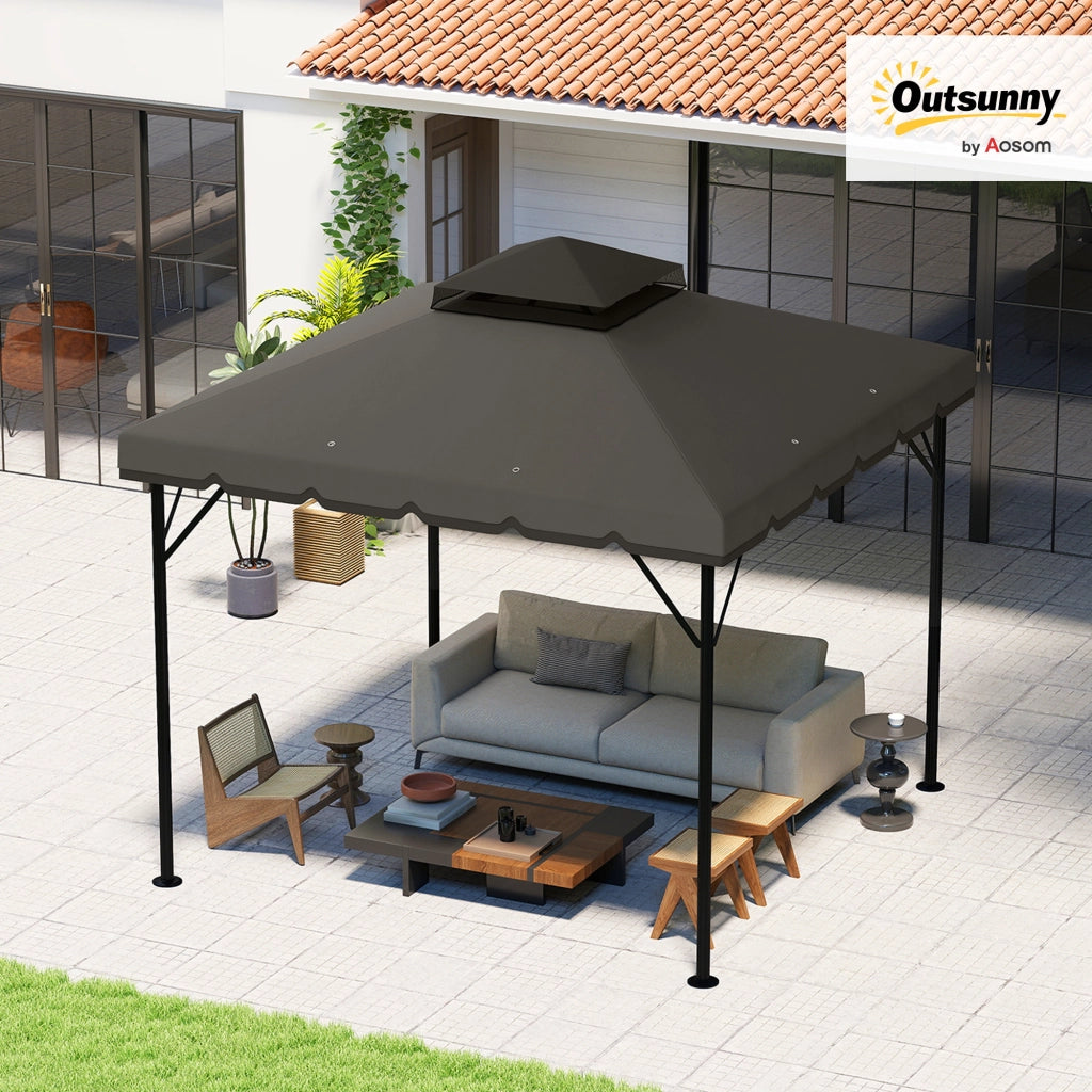 Toldo da giardino 3x3 m ¨C zephmum ¨C grigio chiaro
