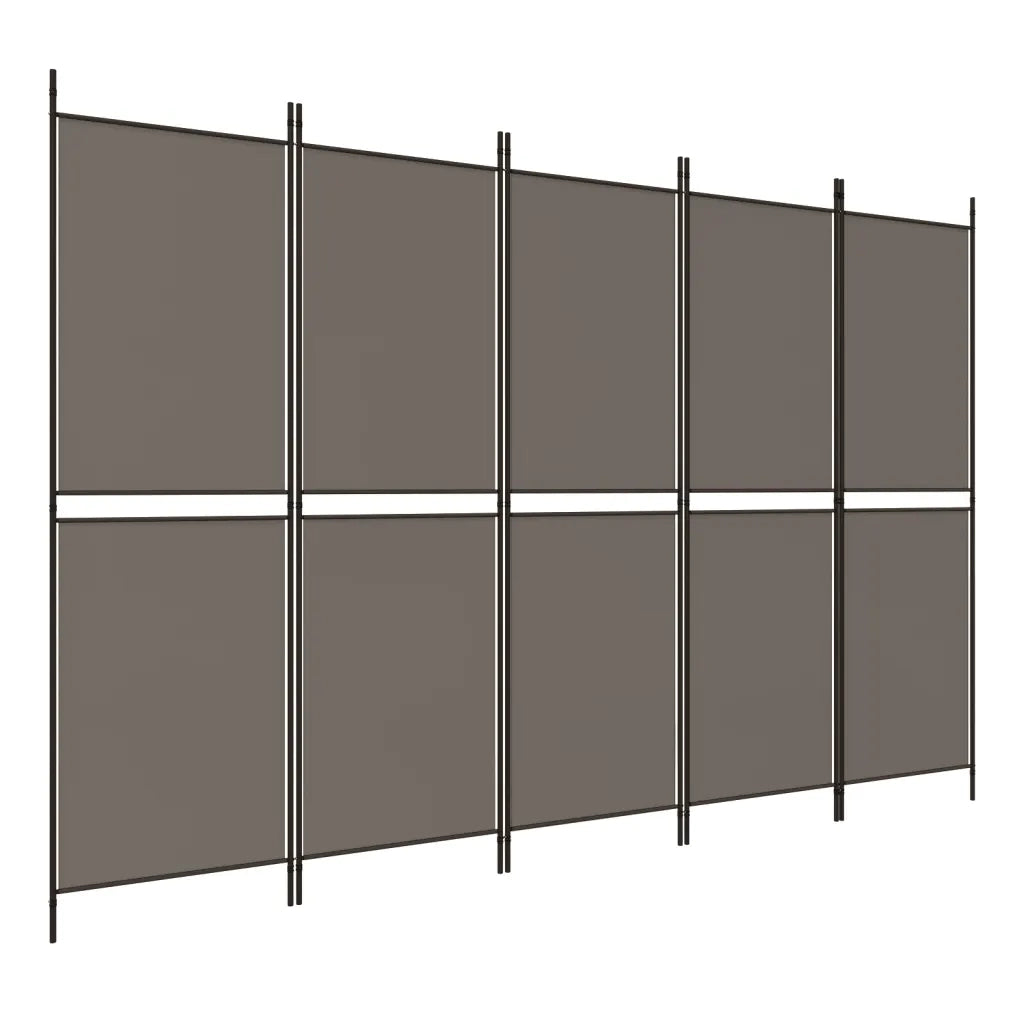 Divisorio a 5 Pannelli Antracite 250x220 cm Tessuto cod mxl 64425