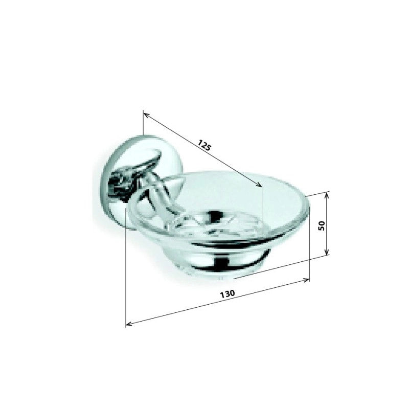 ALFA portasapone da parete in vetro sabbiato 12,5cmx 5cm x 13cm