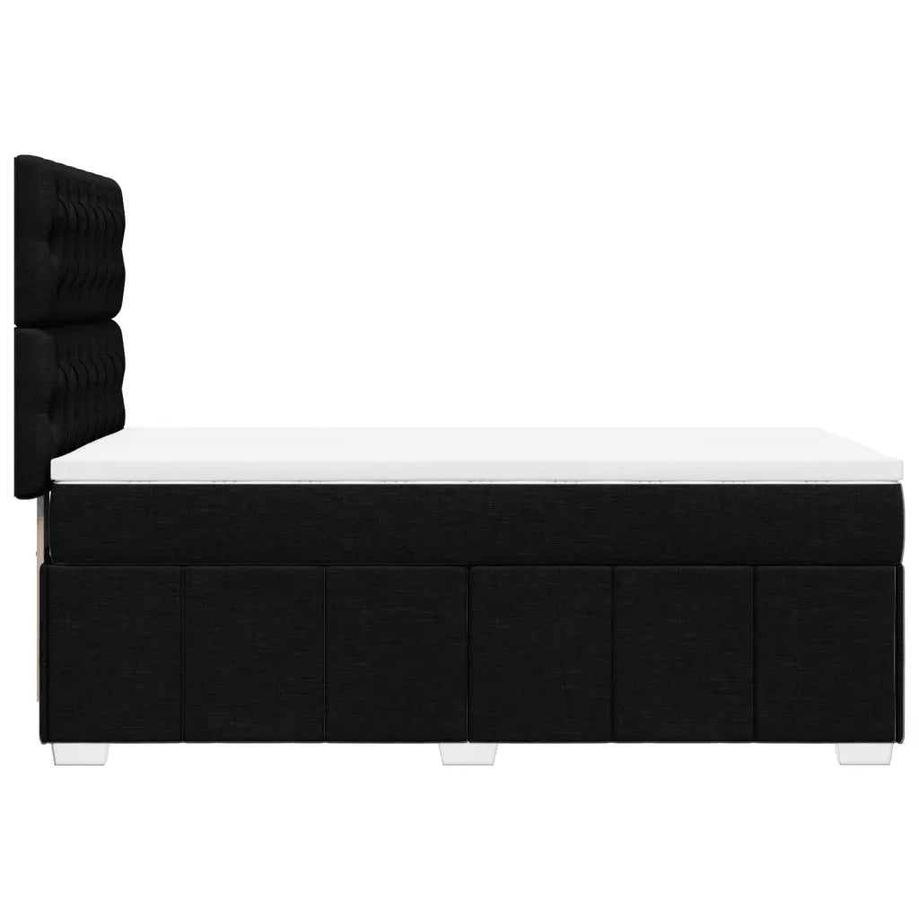 Giroletto a Molle con Materasso Nero 100x200 cm in Tessuto