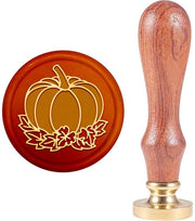 Stampino a Ceralacca a Pompon con Testa di Rame - Manico di Legno - Diametro 25mm - Per Sigillatore di Buste - Decorazione Halloween/Tacchino
