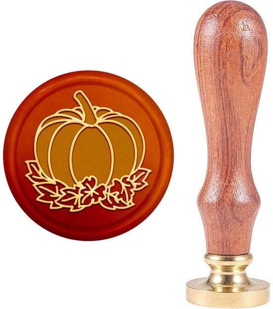 Stampino a Ceralacca a Pompon con Testa di Rame - Manico di Legno - Diametro 25mm - Per Sigillatore di Buste - Decorazione Halloween/Tacchino