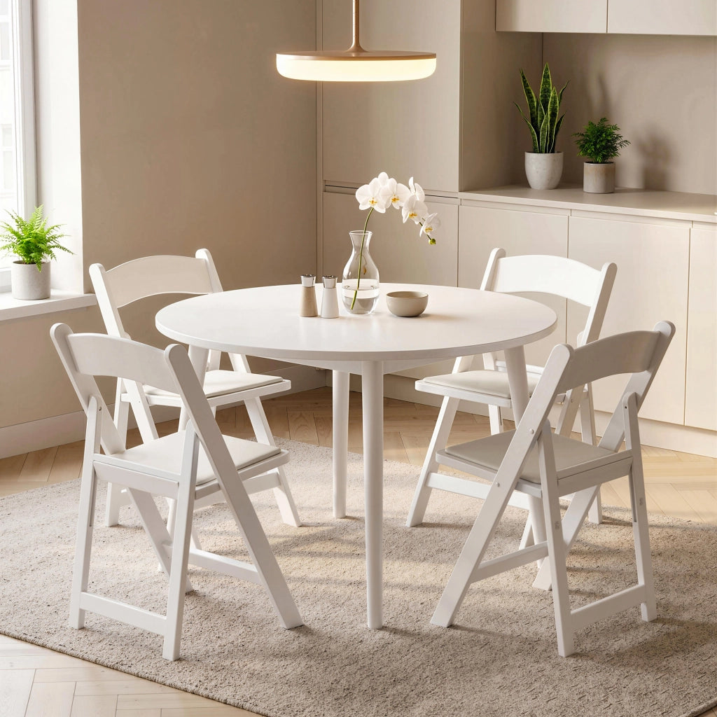 Sedia pieghevole ¨C zephmum ¨C resina e PU, 45x44x78 cm, bianco