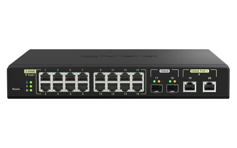 Qnap qsw-m2116p-2t2s switch di rete gestito l2 2.5g ethernet supporto power over ethernet (poe) nero