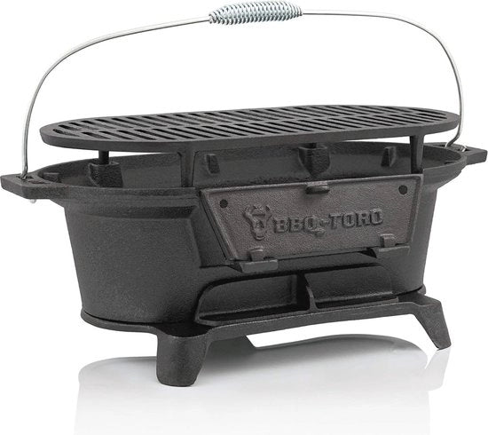 Griglia Hibachi in Acciaio Inox con Griglia Portatile per Campeggio 50 x 25 x 23 cm
