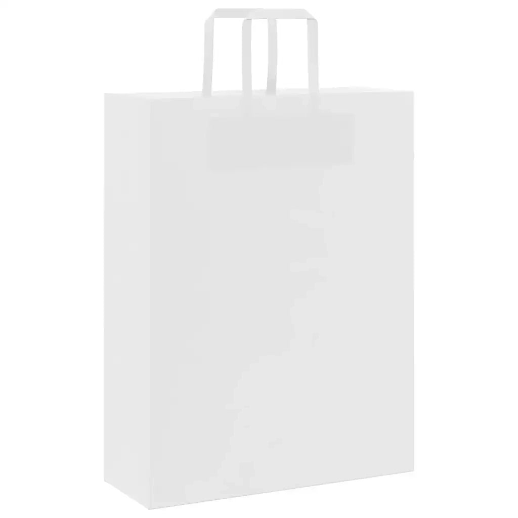 vidaXL Sacchetti di Carta 50 pz con Manici Bianchi 32x12x42 cm