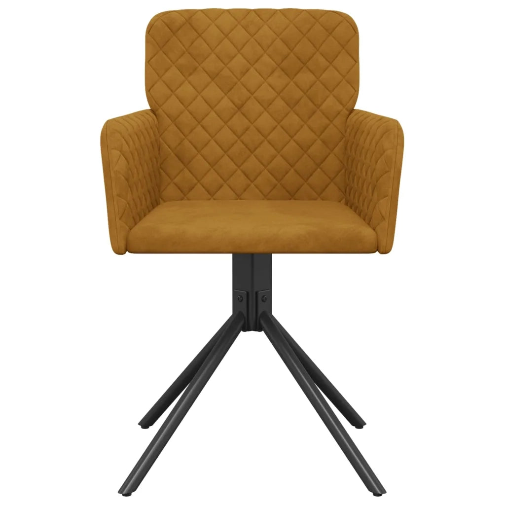 Sedie da Pranzo Girevoli 2 pz Marroni in Velluto cod mxl 7894