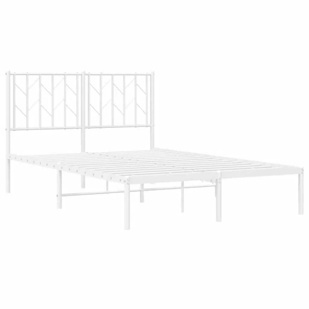 Giroletto con Testiera Metallo Bianco 120x190 cm 374483