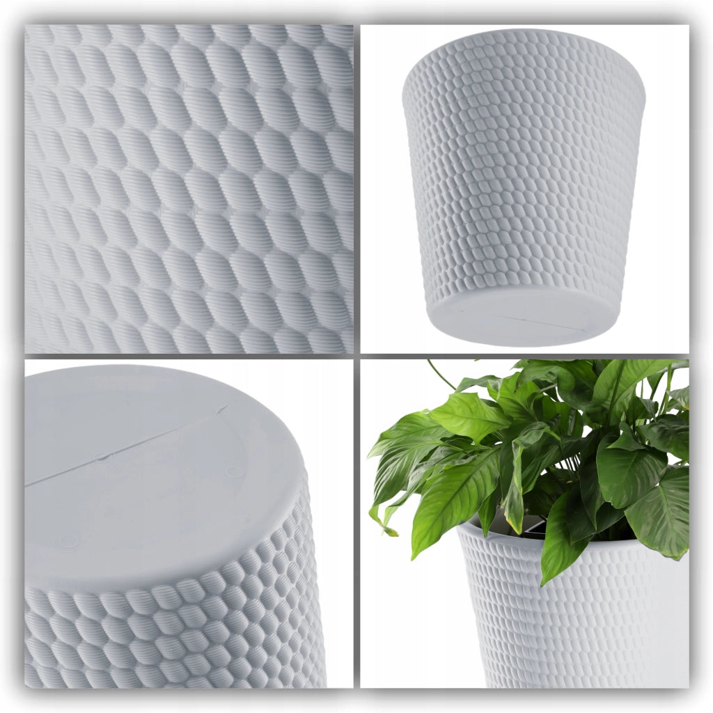 Vaso da fiori KADAX in plastica, rotondo, 40 cm, grigio