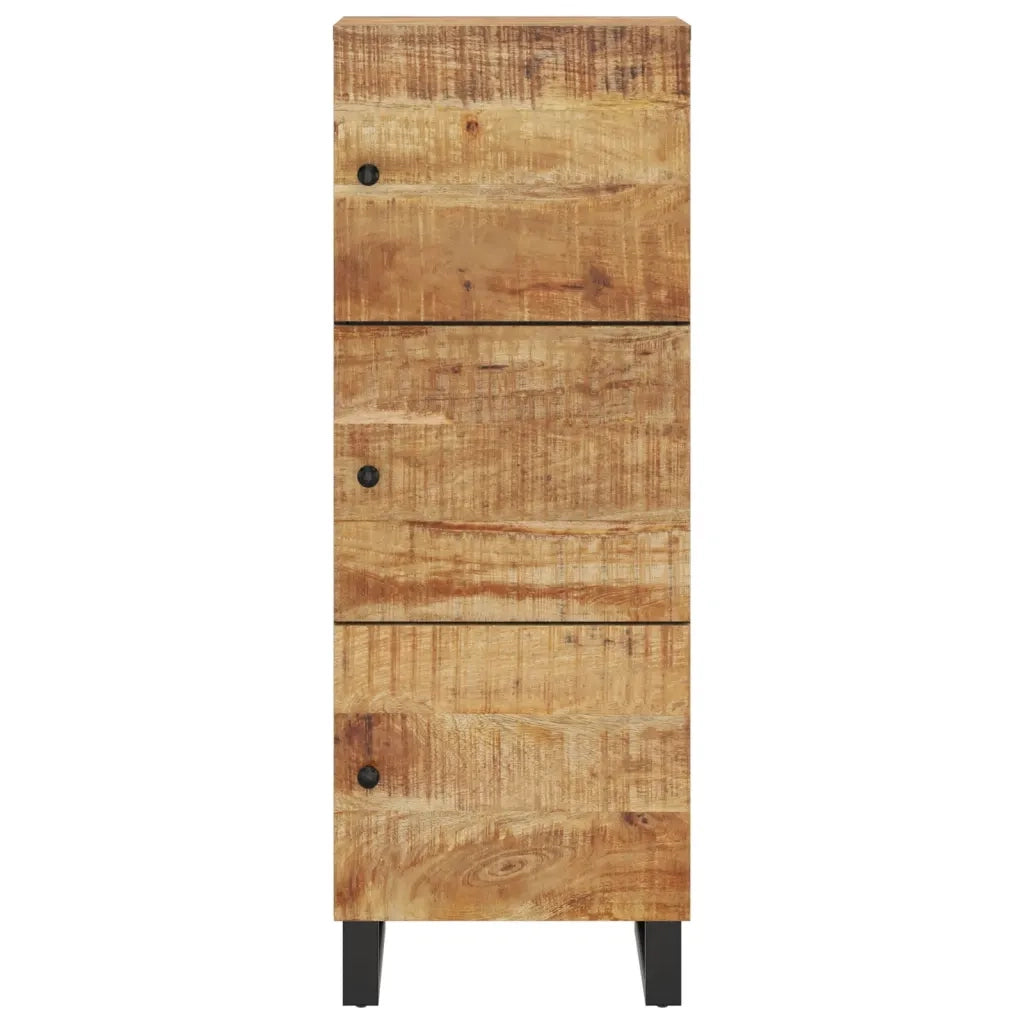 Credenza con 3 Ante-Buffet-Armadio da cucina 40x33x110 cm Legno Massello Mango e Ferro
