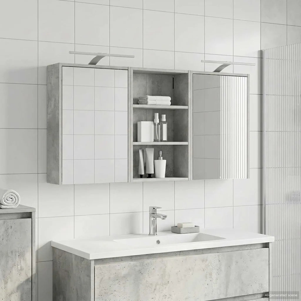 Set di Armadi da Bagno con lo scaffale 3 pcs 126 x 16 x 62.5 cm