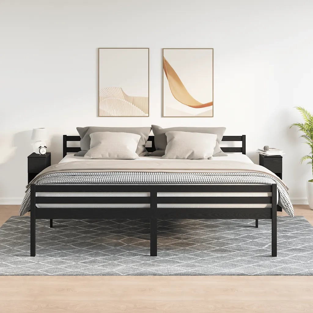 Comodini con Cassetto 2 pz Rovere Nero 20x36x60 cm 858698