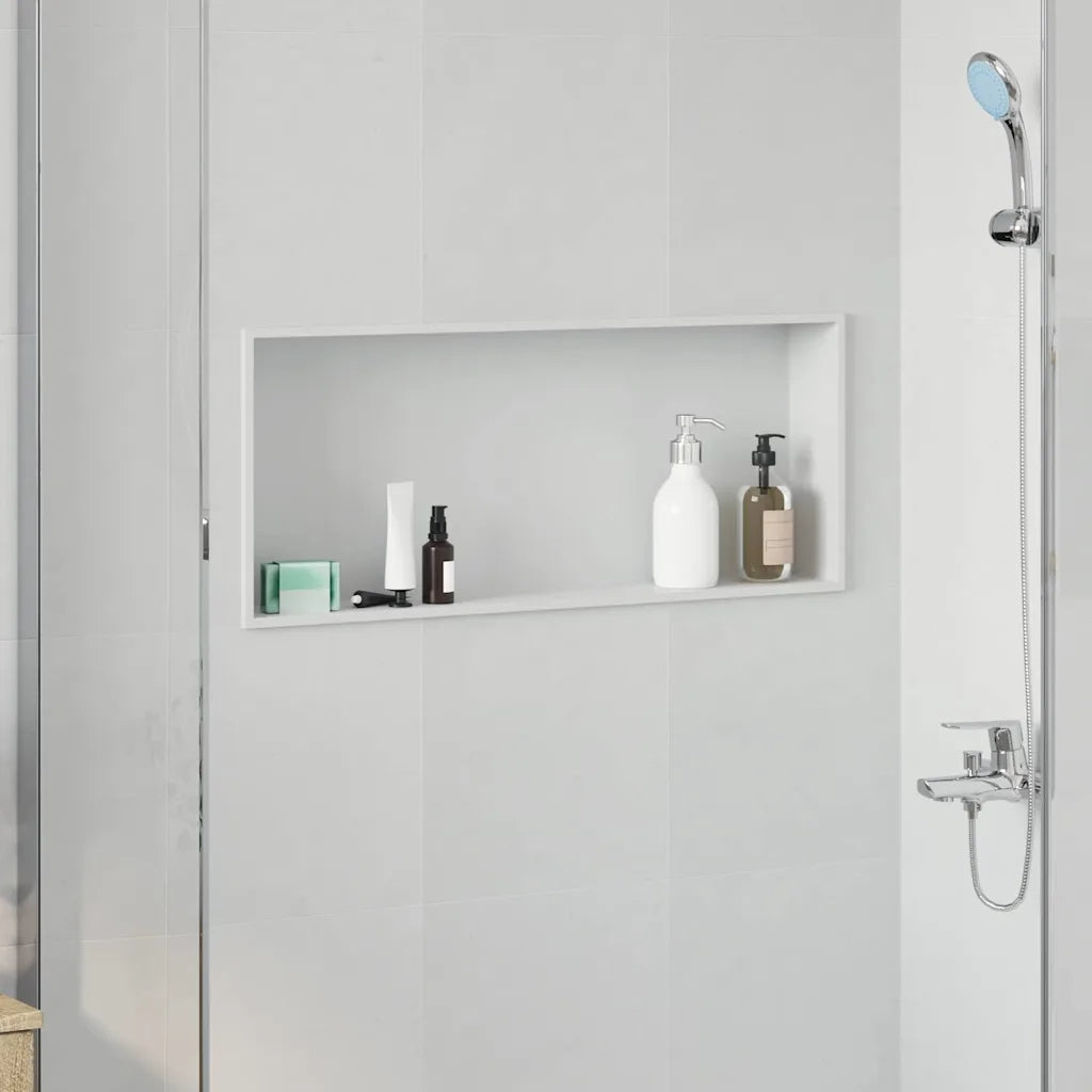 Nicchia per doccia Bianco 75 x 30 x 9,5 cm Acciaio inossidabile 42012673
