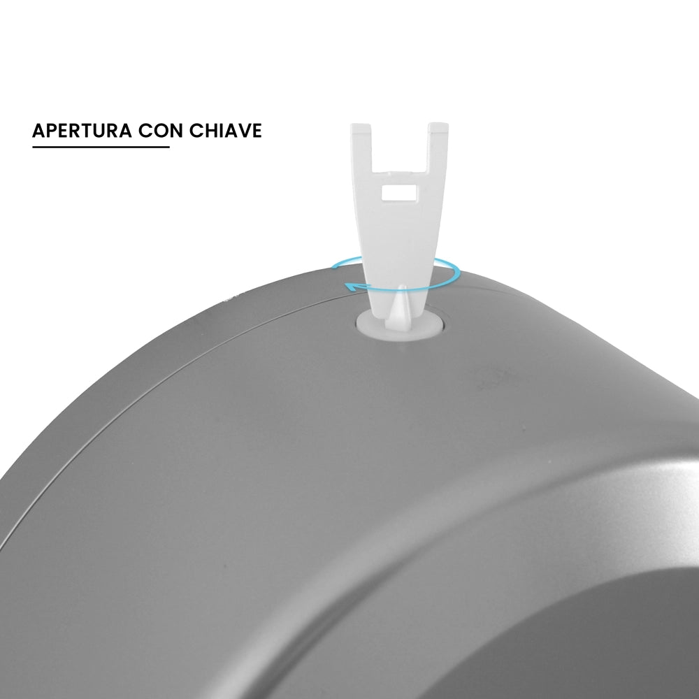 Distributore di carta igienica a rotoli fino a 300 mt in ABS grigio