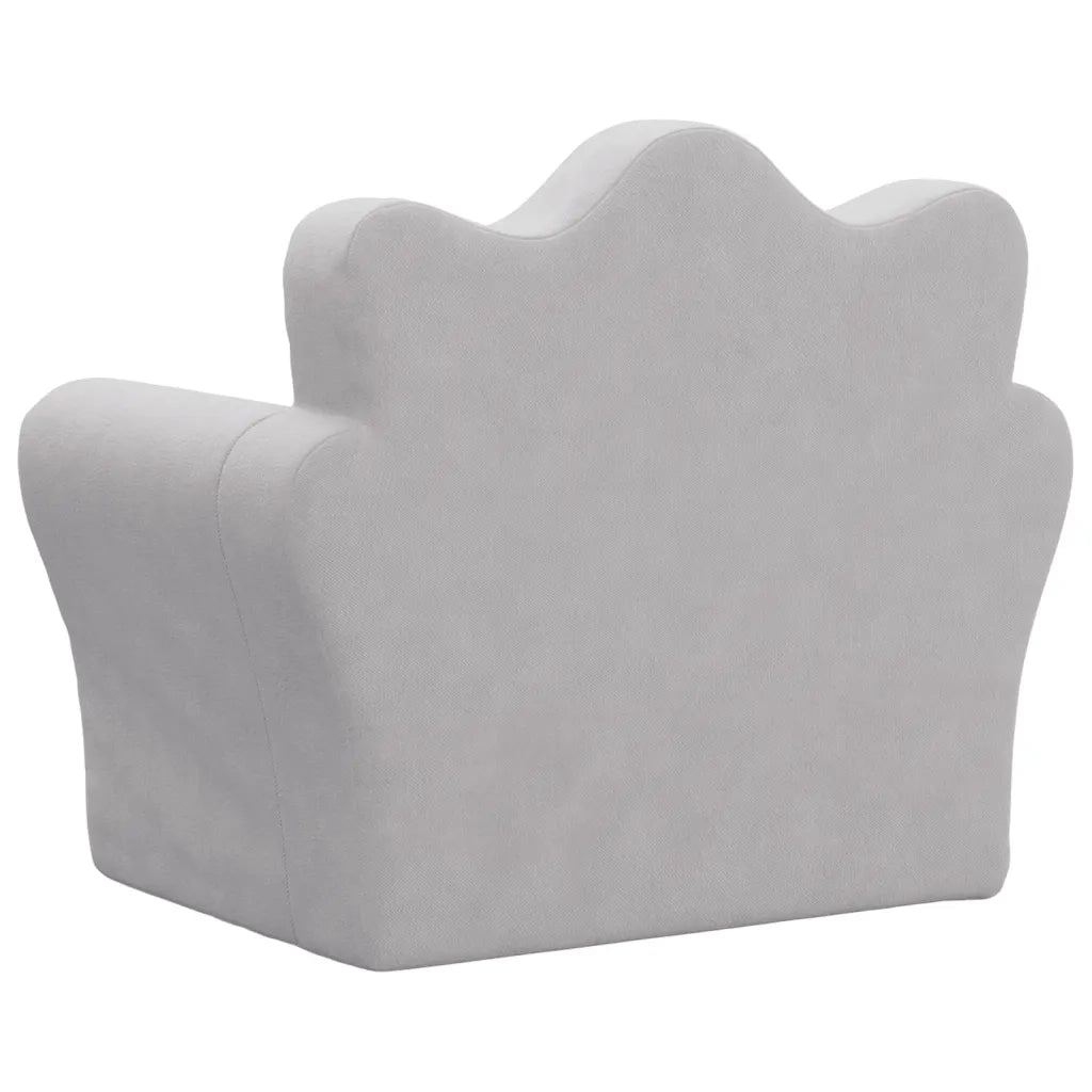 vidaXL Divano per Bambini Grigio Chiaro in Morbido Peluche