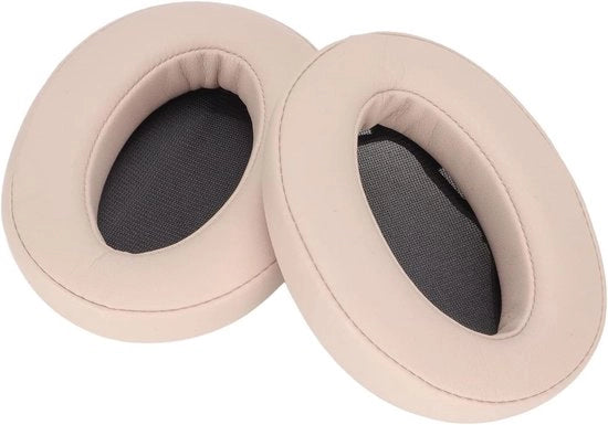 Orecchini di sostituzione per cuffie - Piume di memoria di spugna morbida pelle proteica - Isolamento del rumore migliorato (Beige)