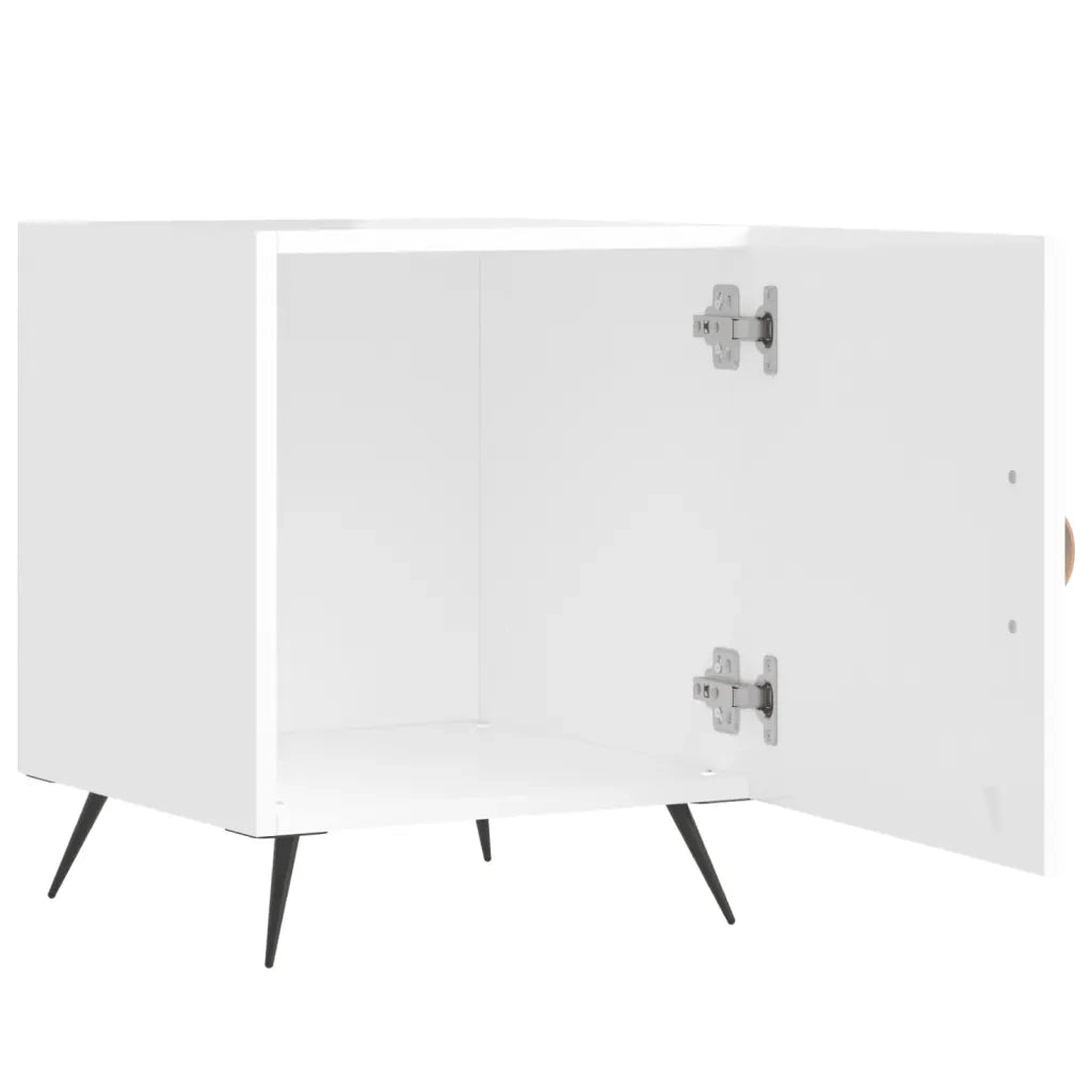 Comodino Bianco Lucido 40x40x50 cm in Legno Multistratocod mxl 79665