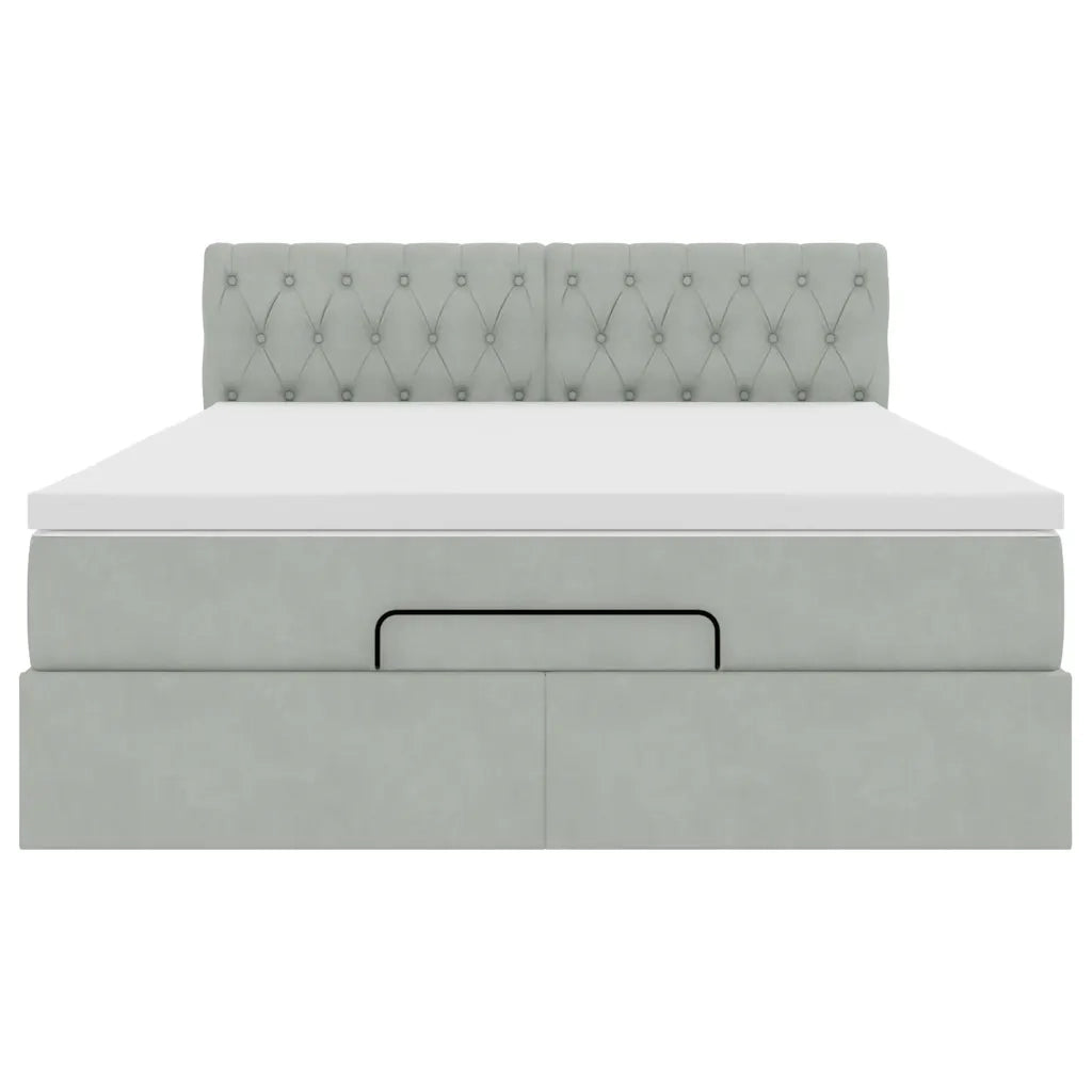 Struttura Letto Pouf con Materasso 140x190 cm Velluto 3311843