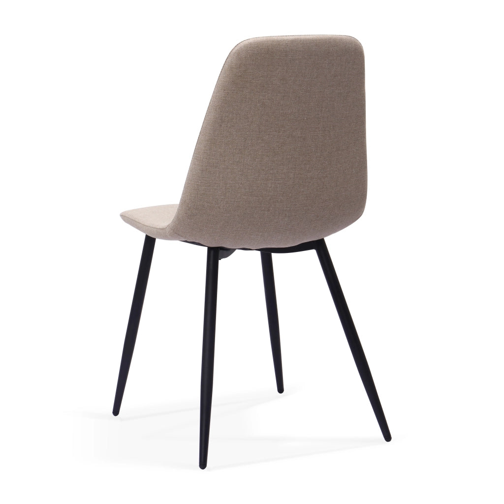 Sedia da Pranzo Set da 2 con Design Minimalista Nordico per Sala da Pranzo in Tessuto e Metallo Bianco