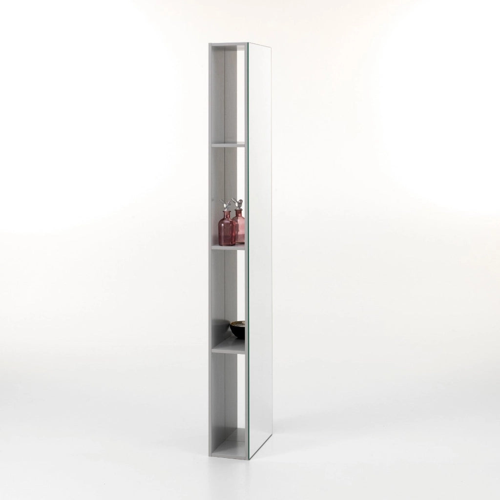 Specchio da Terra con 4 Ripiani 32x18x160 cm in Legno TFT Mento Grigio Frassino