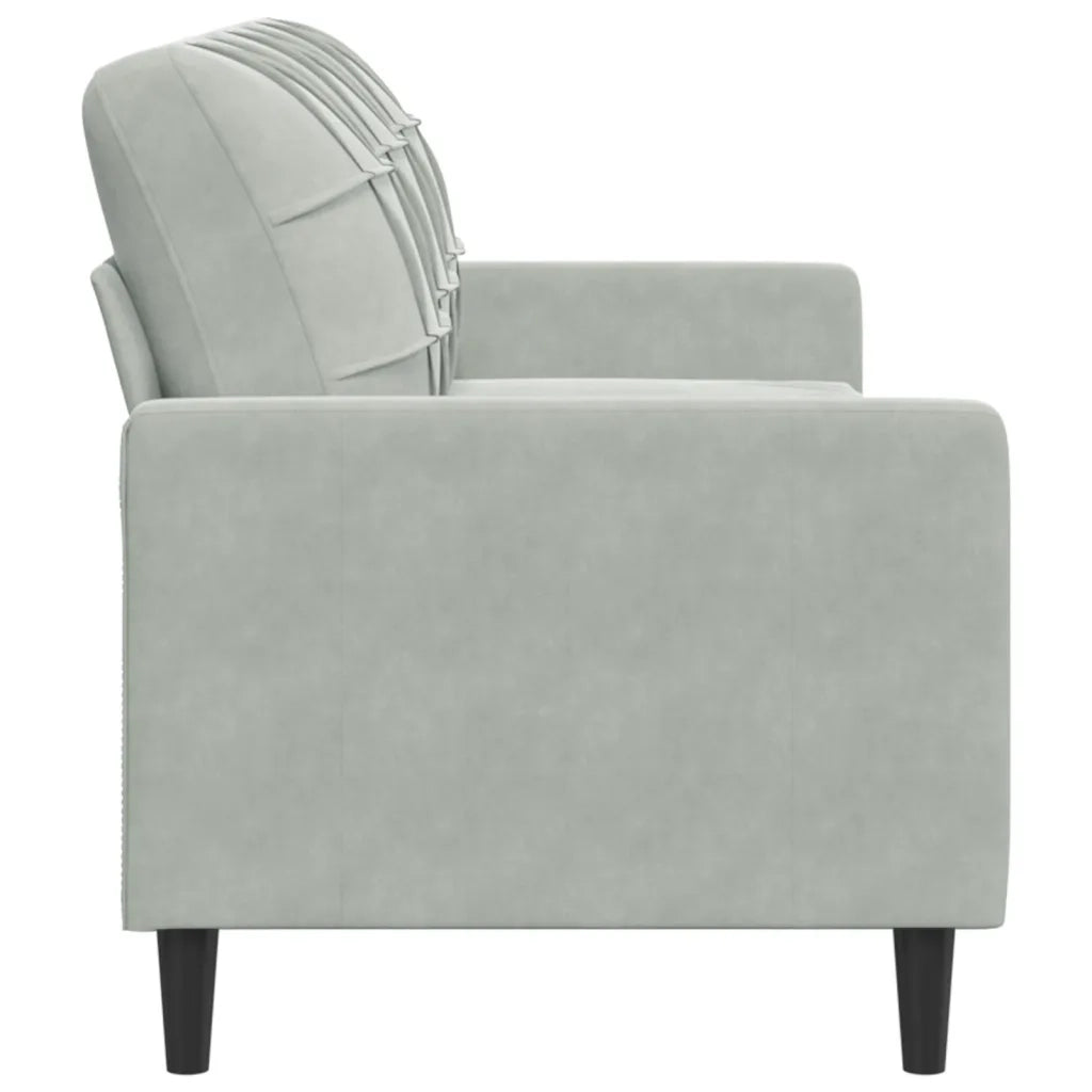 Divano a 3 Posti Grigio Chiaro 180 cm in Velluto 4007634
