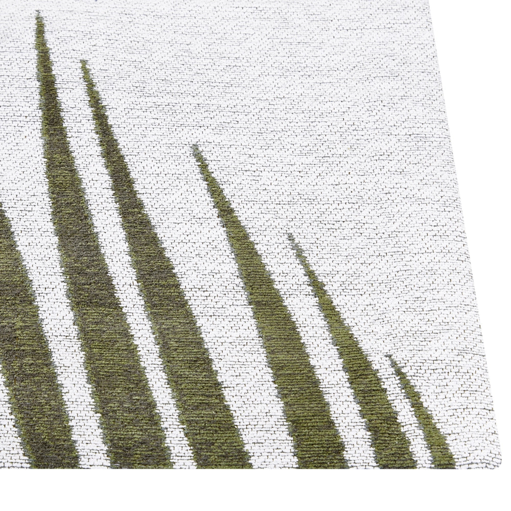 Tappeto verde in cotone con motivo a foglie  per soggiorno 140 x 200 cm Rustico Boho