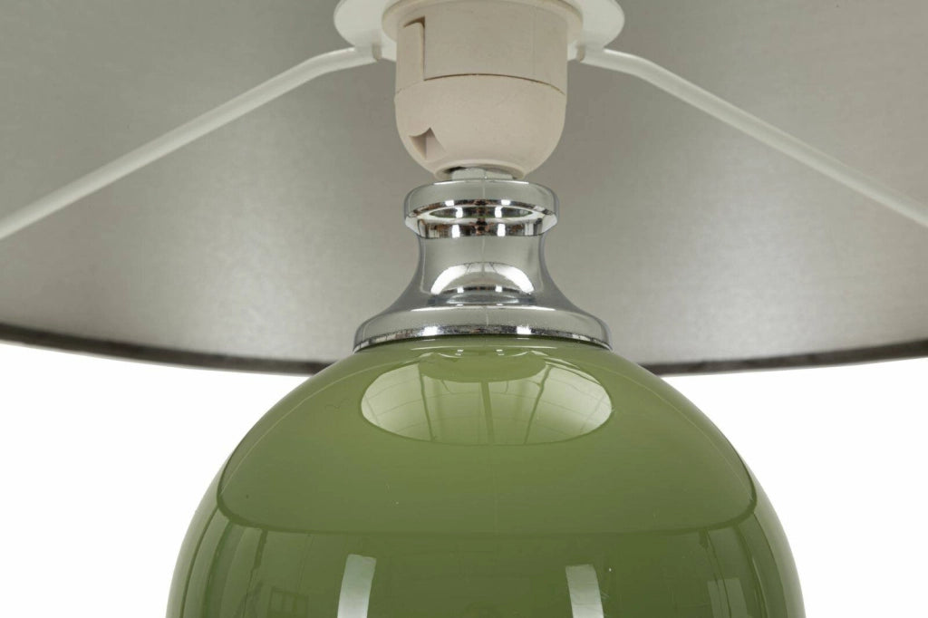 Lampada da tavolo Falletto, Luce da scrivania , Luminaria da ufficio, Lampada da lavoro, 38x38 h65 cm, Verde e Grigio