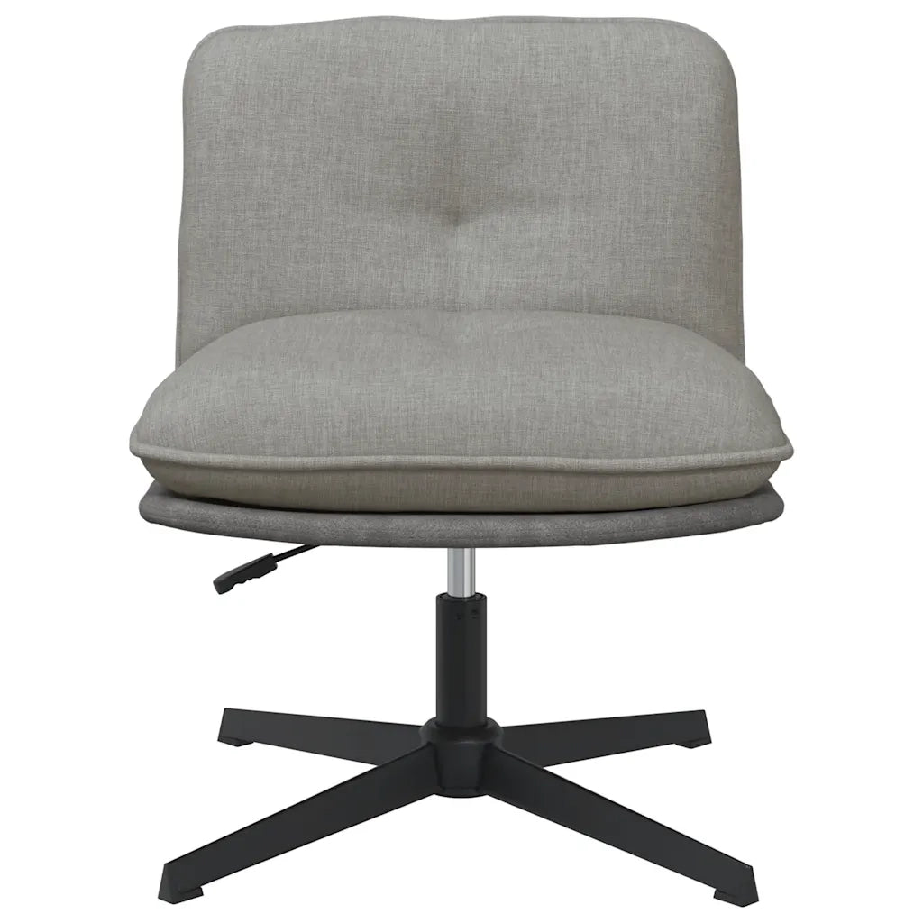 Sedia da Ufficio Girevole Grigio Chiaro in Tessuto