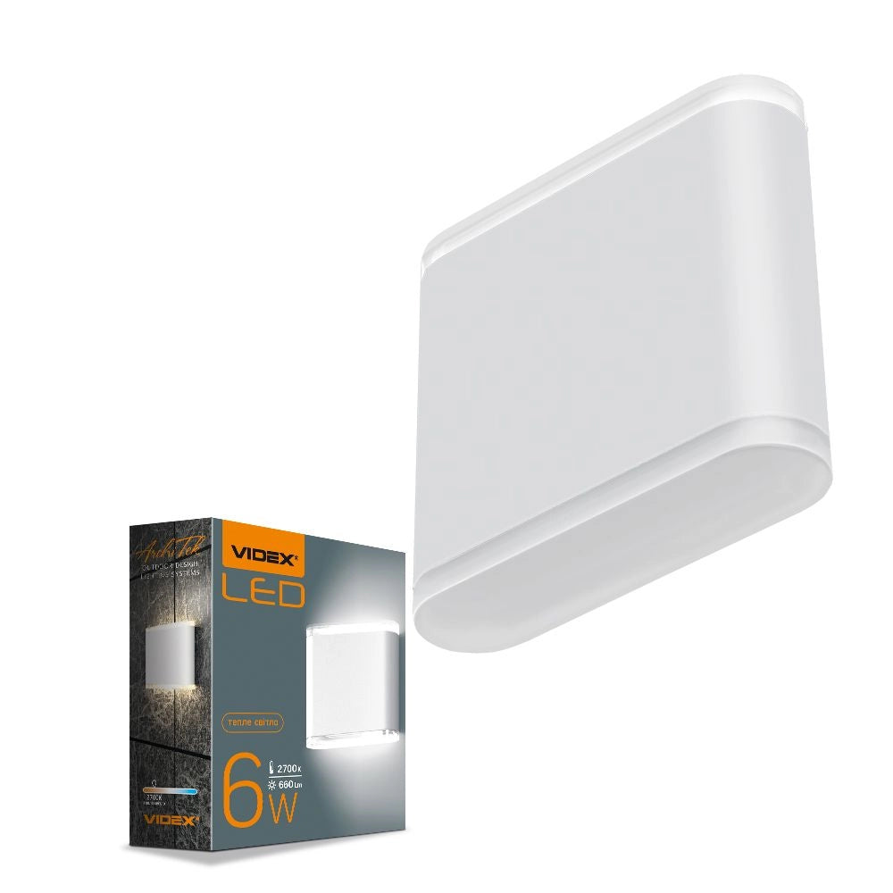 Applique esterna LED 6W bianca alluminio IP54 Evan Videx