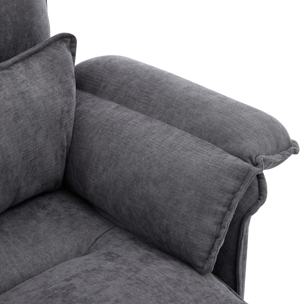 POLTRONA Relax con Hocker 85x78.5x112 cm Grigio in lino