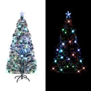 Albero di Natale Preilluminato con Supporto e LED 210 cm Fibra Ottica 242428